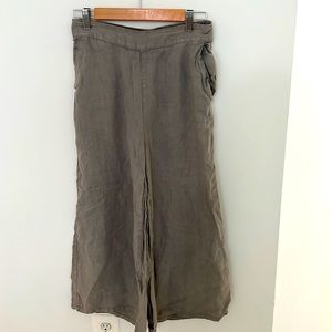 Nicole Miller grey linen wide leg pants size medium